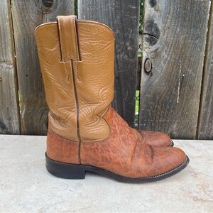 Vintage 80’s Justin Elephant Skin Cowboy Boots Brown Women’s 6B